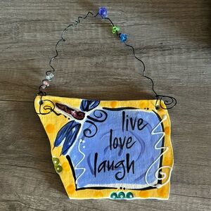 Live, love, laugh ceramic wall art